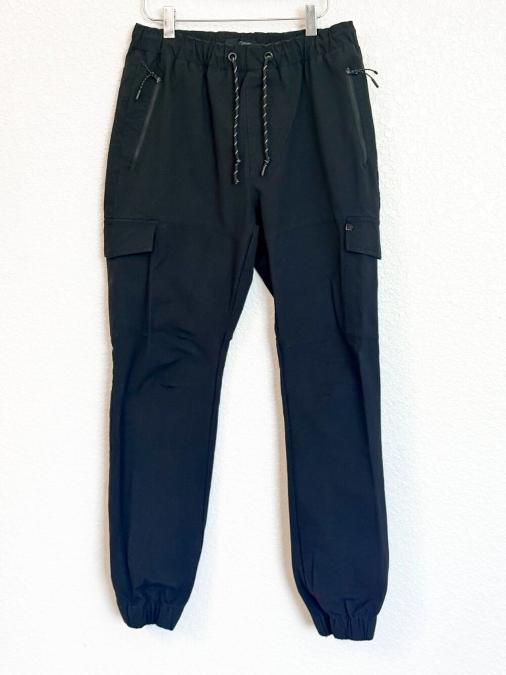 Fried Denim Cargo Jogger Pants Mens Medium Black Techwear Streetwear Utility Y2K